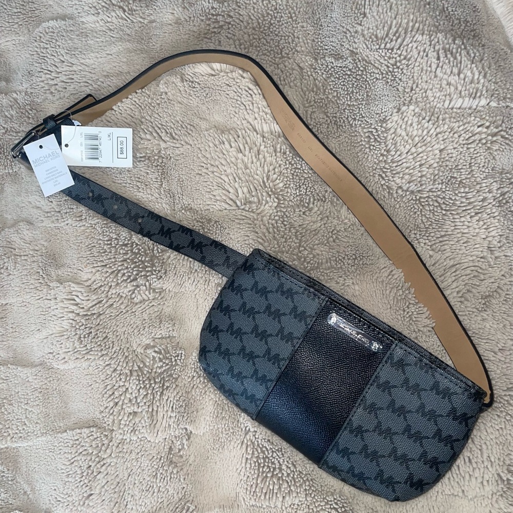 Michael Kors Black Signature Logo Belt Bag/Satchel Bag